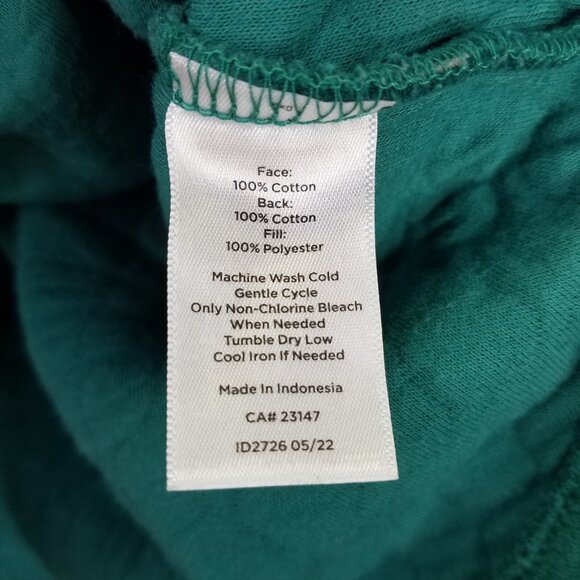 T By Talbots Sweatshirt Women’s XL Quilted Mock Neck Pullover Green Curved Hem - Picture 9 of 12